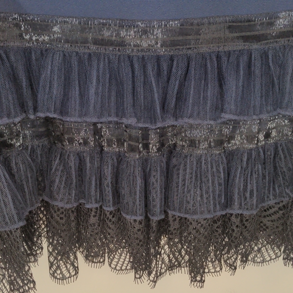 JONATHAN Simkai Navy Black Mock Neck Plisse Tulle Mini Cocktail Dress NW… - Picture 7 of 12